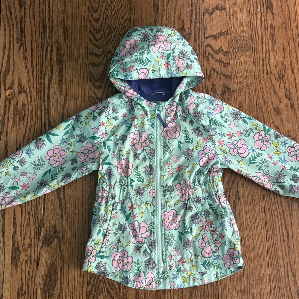 Cat & Jack Blue Floral Windbreaker Raincoat